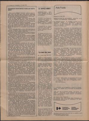 Le Soleil de Colombie, August 13, 1976, page 6