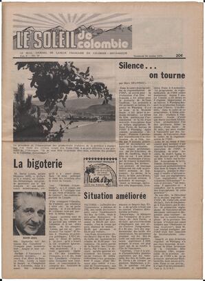 Le Soleil de Colombie, July 30, 1976, page 1