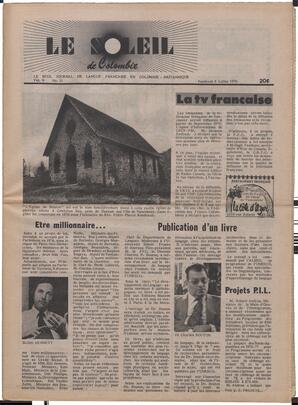 Le Soleil de Colombie, July 9, 1976, page 1