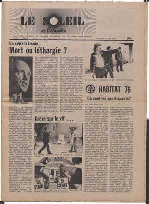 Le Soleil de Colombie, May 14, 1976, page 1