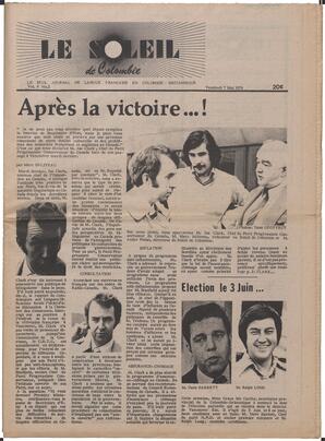 Le Soleil de Colombie, May 7, 1976, page 1