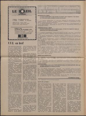 Le Soleil de Colombie, April 9, 1976, page 2