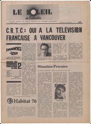 Le Soleil de Colombie, April 2, 1976, page 1