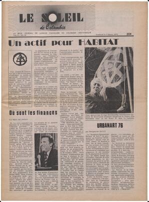 Le Soleil de Colombie, March 5, 1976, page 1