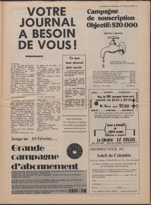 Le Soleil de Colombie, February 20, 1976, page 11