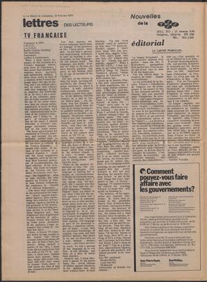 Le Soleil de Colombie, February 13, 1976, page 6