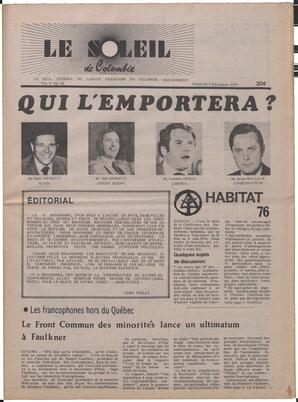 Le Soleil de Colombie, December 5, 1975, page 1
