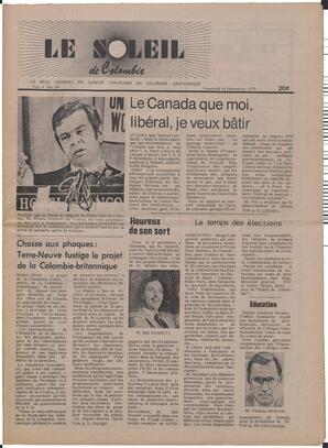 Le Soleil de Colombie, November 14, 1975, page 1