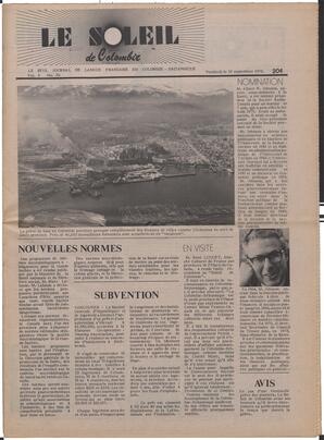 Le Soleil de Colombie, September 12, 1975, page 1