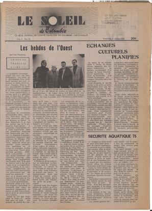 Le Soleil de Colombie, July 4, 1975, page 1