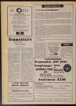Le Soleil de Colombie, May 9, 1975, page 2