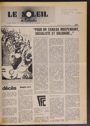 Le Soleil de Colombie, May 2, 1975, page 1