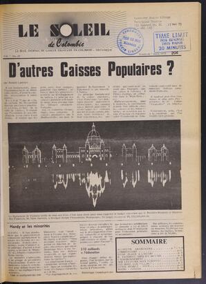 Le Soleil de Colombie, March 7, 1975, page 1