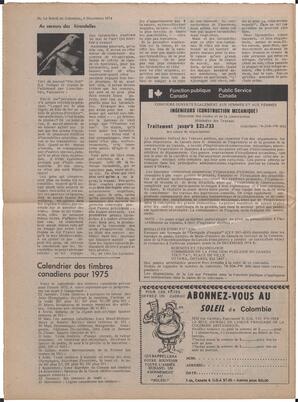 Le Soleil de Colombie, December 6, 1974, page 16
