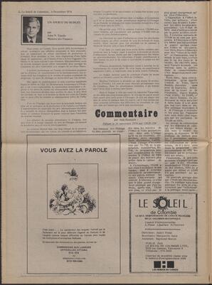 Le Soleil de Colombie, December 6, 1974, page 2