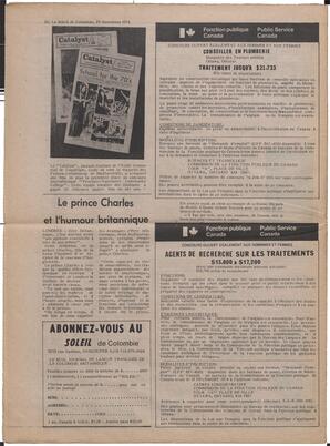 Le Soleil de Colombie, November 29, 1974, page 20