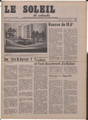 Le Soleil de Colombie, November 8, 1974, page 1