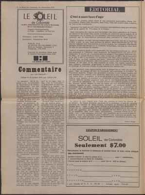 Le Soleil de Colombie, November 1, 1974, page 2