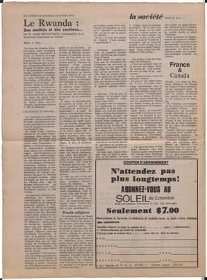 Le Soleil de Colombie, October 25, 1974, page 16