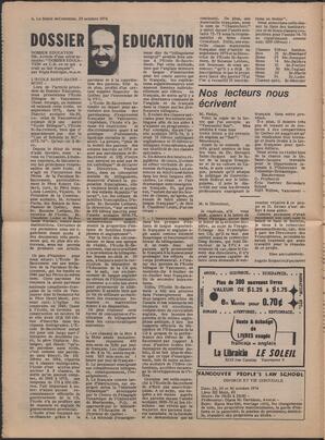 Le Soleil de Colombie, October 25, 1974, page 6