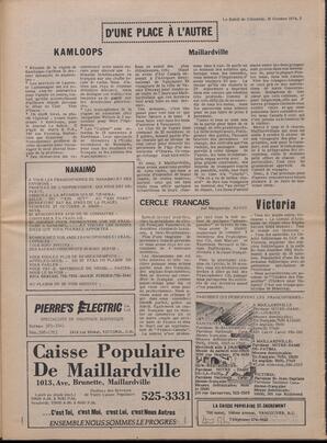 Le Soleil de Colombie, October 18, 1974, page 3