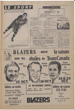 Le Soleil de Colombie, October 11, 1974, page 15