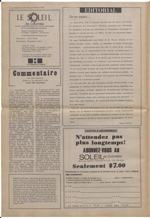 Le Soleil de Colombie, October 4, 1974, page 2