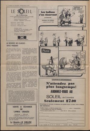 Le Soleil de Colombie, September 13, 1974, page 2