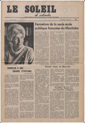 Le Soleil de Colombie, August 2, 1974, page 1