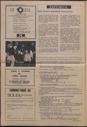 Le Soleil de Colombie, June 7, 1974, page 2