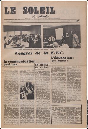 Le Soleil de Colombie, May 24, 1974, page 1