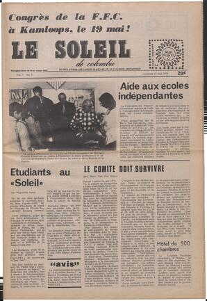 Le Soleil de Colombie, May 17, 1974, page 1