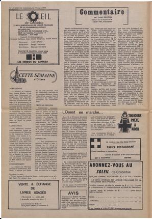 Le Soleil de Colombie, March 29, 1974, page 2
