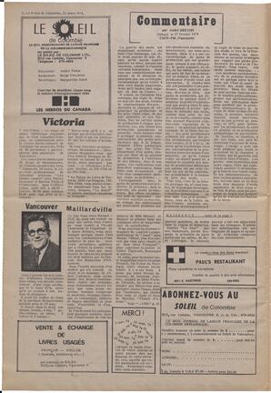 Le Soleil de Colombie, March 22, 1974, page 2