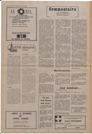 Le Soleil de Colombie, March 8, 1974, page 2