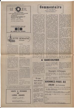 Le Soleil de Colombie, February 8, 1974, page 2