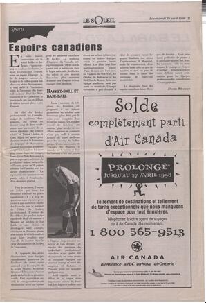 Le Soleil de Colombie-Britannique, April 24, 1998, page 9