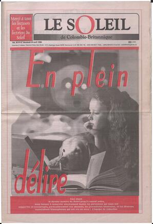 Le Soleil de Colombie-Britannique, April 24, 1998, page 1