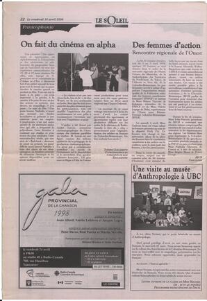 Le Soleil de Colombie-Britannique, April 10, 1998, page 22