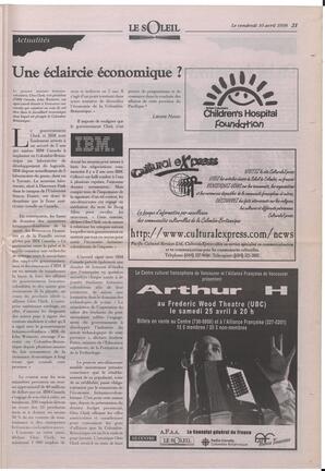 Le Soleil de Colombie-Britannique, April 10, 1998, page 21