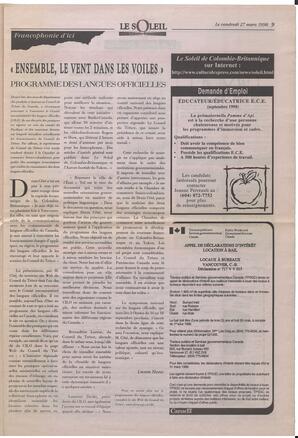 Le Soleil de Colombie-Britannique, March 27, 1998, page 9