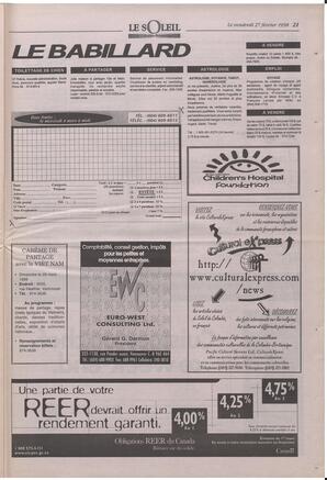 Le Soleil de Colombie-Britannique, February 27, 1998, page 21