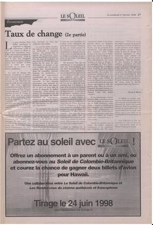 Le Soleil de Colombie-Britannique, February 27, 1998, page 17