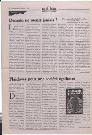 Le Soleil de Colombie-Britannique, January 30, 1998, page 12