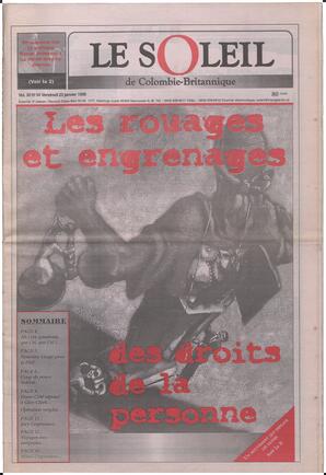 Le Soleil de Colombie-Britannique, January 23, 1998, page 1