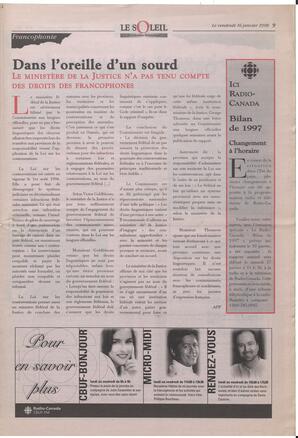 Le Soleil de Colombie-Britannique, January 16, 1998, page 9