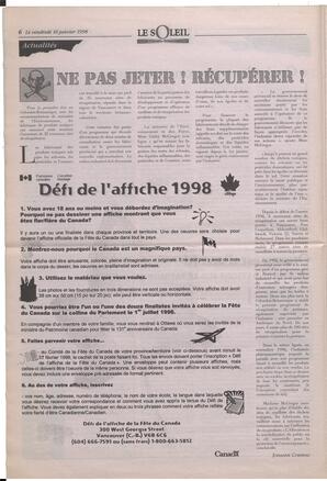 Le Soleil de Colombie-Britannique, January 16, 1998, page 6