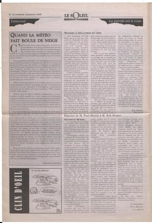 Le Soleil de Colombie-Britannique, January 16, 1998, page 4