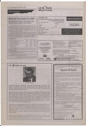Le Soleil de Colombie-Britannique, January 16, 1998, page 2
