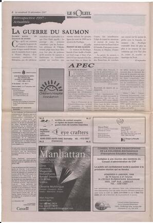 Le Soleil de Colombie-Britannique, December 19, 1997, page 6
